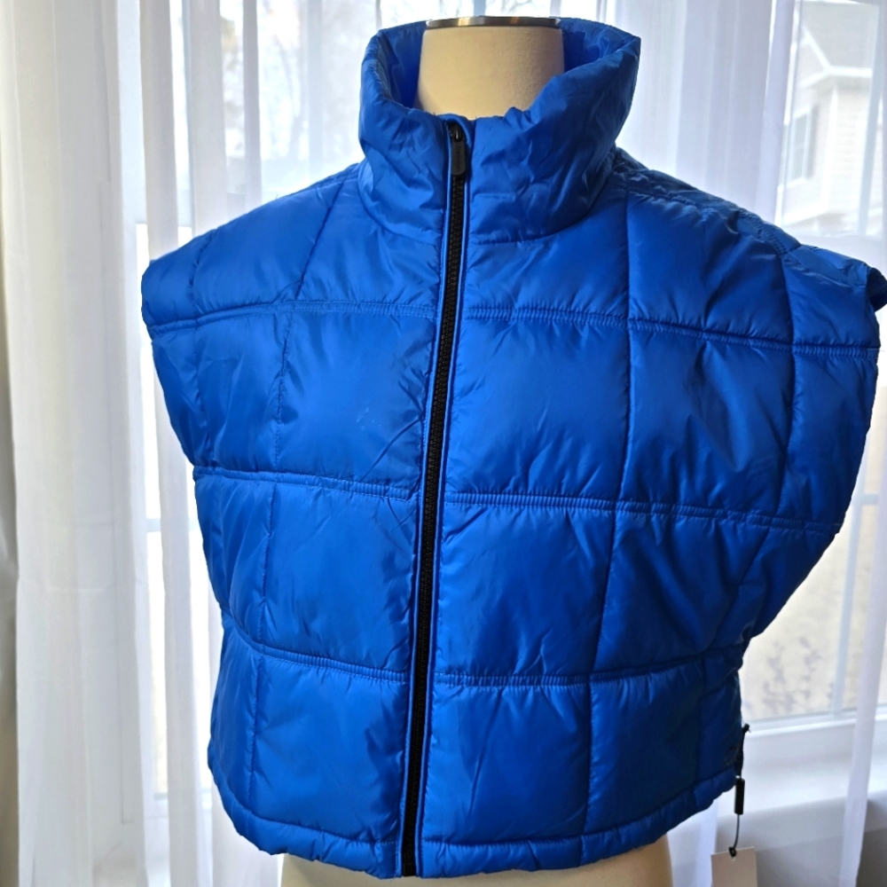Calvin Klein Blue Puffer Vest, Size L, Blue